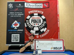 Stephen Scuderi, winner of Event #3 – 2025 WSOPC Calgary Oct – Event #3: $400 NLH Black Chip Bounty