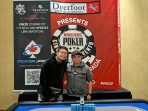 Nicolas Lee (R), winner of Mini Main Event, with Zeyu Huang – 2025 WSOPC Calgary Oct – Event #4: $400 NLH Mini Main Event