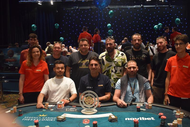 The final table of the €250 PKO during the 2025 Greek Poker Odyssea. Photo: Pokerland