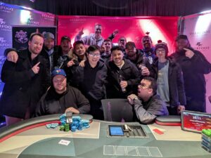 Allen Shen, with the Ontario crew after his Monster Win – Allen Shen Wins Monster Stack for Almost $80k