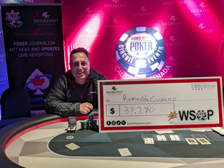 Romualdo Cusano, winner of the Freezeout – 2026 WSOPC Calgary Jan – Event #16: $500 NLH Freezout