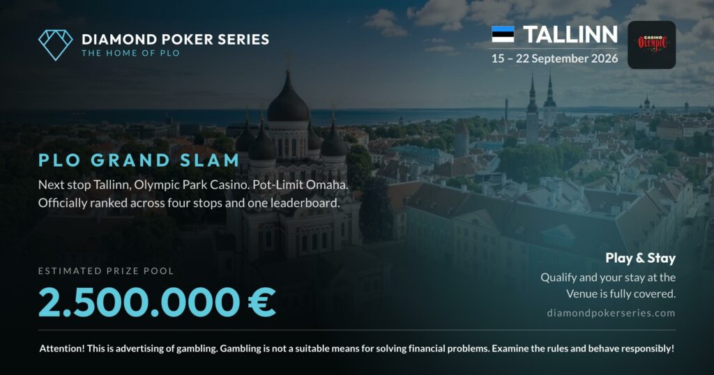 DiamondPokerSeries – Diamond Poker Series Brings Its PLO Grand Slam to Olympic Park Casino in Tallinn (September 15-22)