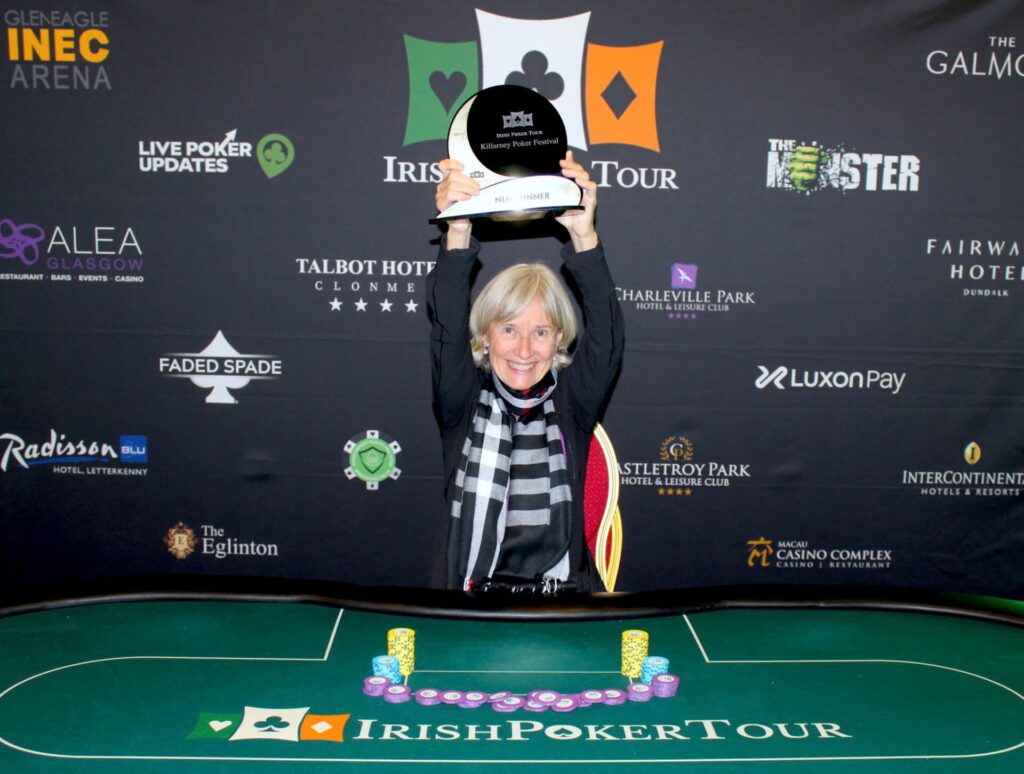 June Jenkins, winner of Killarney 300, photo by Adam Heardman, courtesy of Irish Poker Tour