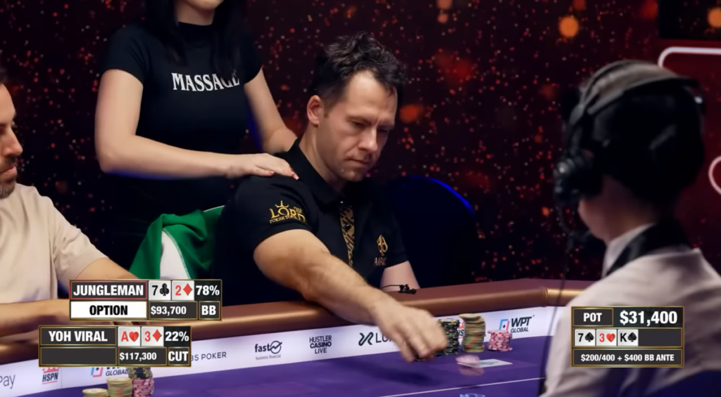Jungleman c-betting the flop
