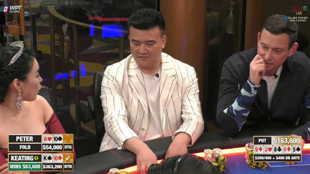 Peter NOT smiling after losing $163,600 pot