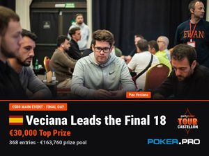 Veciana Leads Final 18 in PartyPoker Tour Castellón Main Event Final as Moschakis Wins Side Event and Pauceanu Leads Mystery Bounty