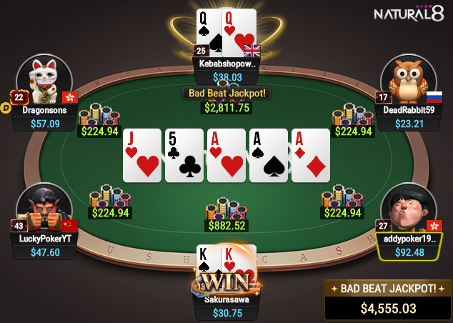 Bad Beat Jackpot Cash Distribution