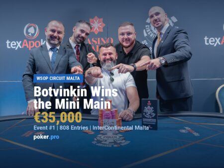 Ivan Botvinkin Wins the WSOP Circuit Malta €300 Mini Main Event for €35,000