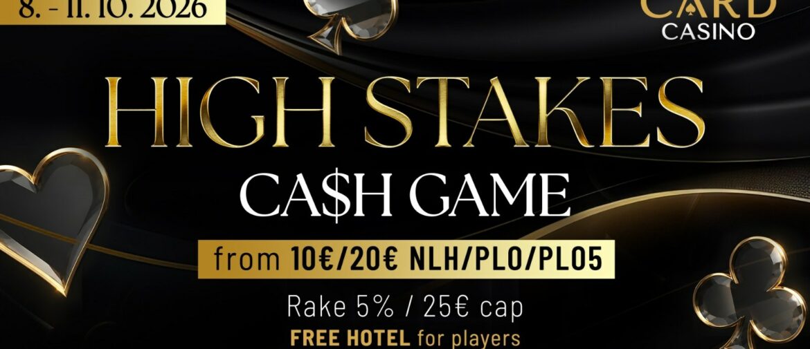 Join the Card Casino Šamorín High Stakes Cash Game October 8-11