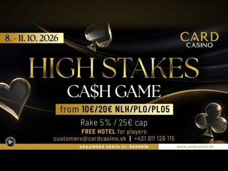 Join the Card Casino Šamorín High Stakes Cash Game October 8-11