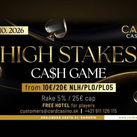 Join the Card Casino Šamorín High Stakes Cash Game October 8-11