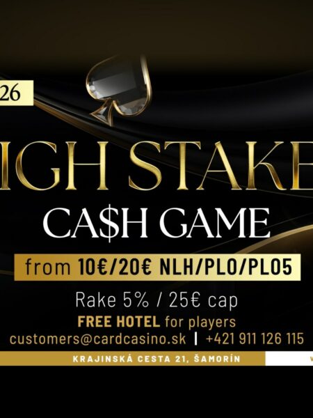 Join the Card Casino Šamorín High Stakes Cash Game October 8-11