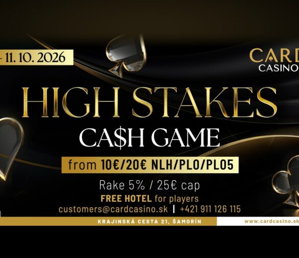 Join the Card Casino Šamorín High Stakes Cash Game October 8-11