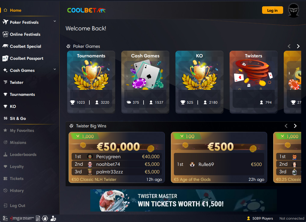 Coolbet Poker Lobby