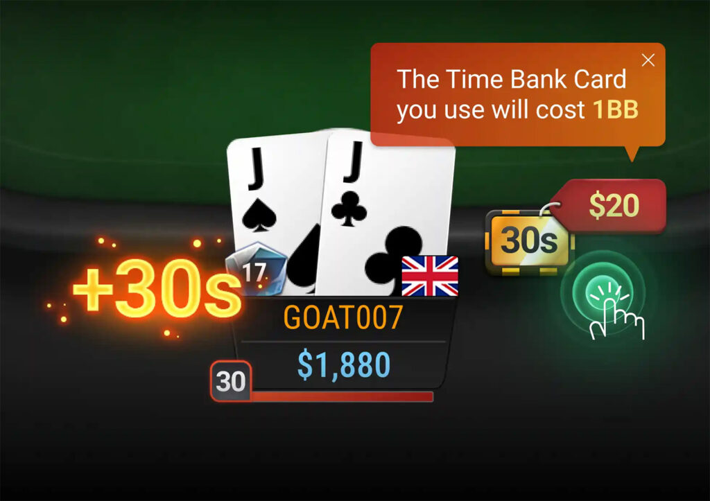 GGPoker Time Bank Card Feature