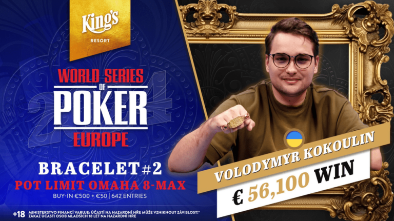 Volodymyr Kokoulin Wins His First WSOPE Bracelet with a Miracle Comeback in Event #2: €550 Pot-Limit Omaha