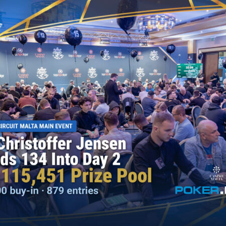 Jensen Leads 134 Into Day 2 as WSOP Circuit Malta Main Event Tops €1.1 Million