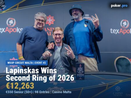 Jonas Lapinskas Wins His Second WSOP Circuit Ring of 2026 at WSOP Circuit Malta