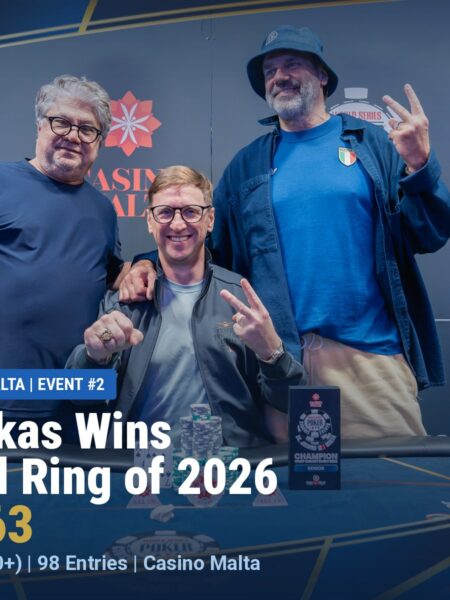 Jonas Lapinskas Wins His Second WSOP Circuit Ring of 2026 at WSOP Circuit Malta