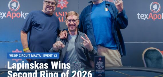 Jonas Lapinskas Wins His Second WSOP Circuit Ring of 2026 at WSOP Circuit Malta