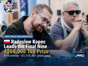 Radoslaw Kopec Leads Final Nine of Inaugural WSOP Circuit Malta Main Event