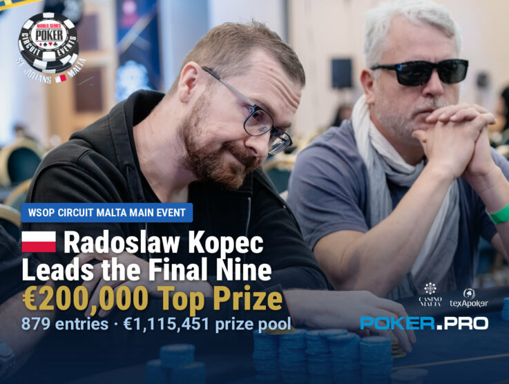 Radoslaw Kopec Leads Final Nine of Inaugural WSOP Circuit Malta Main Event