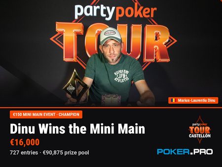 Dinu Captures Mini Main Event Glory as Hutchins and Ruiz Win Side Events at PartyPoker Tour Castellón