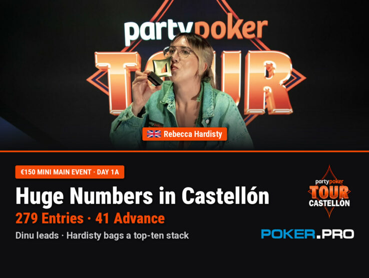Huge Numbers in Castellón as Hardisty Bags Top Ten Stack and Dinu Leads 41 Qualifiers from Day 1a of €150 Mini Main Event