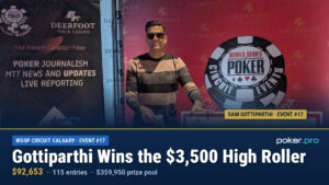 Cheerkuri & Gottiparthi Take the Big Prizes on the Final Weekend of WSOP-C Calgary Oct
