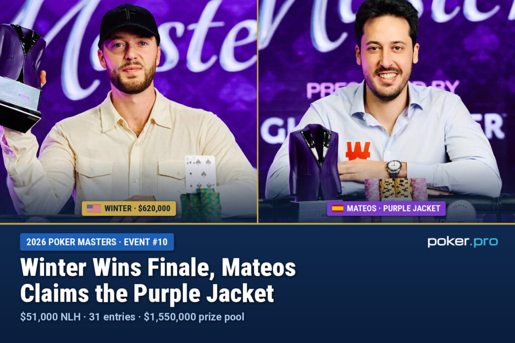 Seanwinterwins2026pokermastersfinaleadrianmateospurplejacket – Sean Winter Wins 2026 Poker Masters Finale as Adrian Mateos…