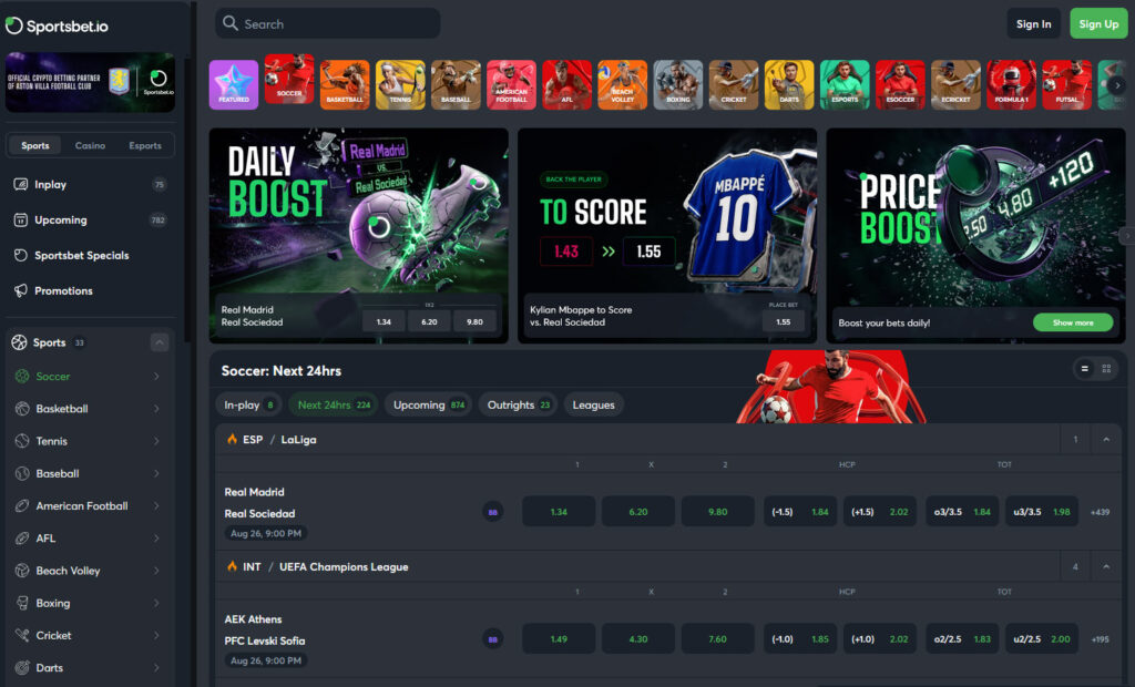Sportsbet.io Lobby
