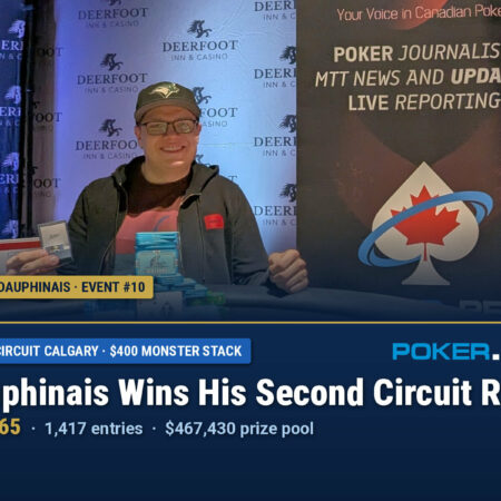 Dauphinais Wins Second Ring with Big Monster Stack Win at WSOP-C Calgary