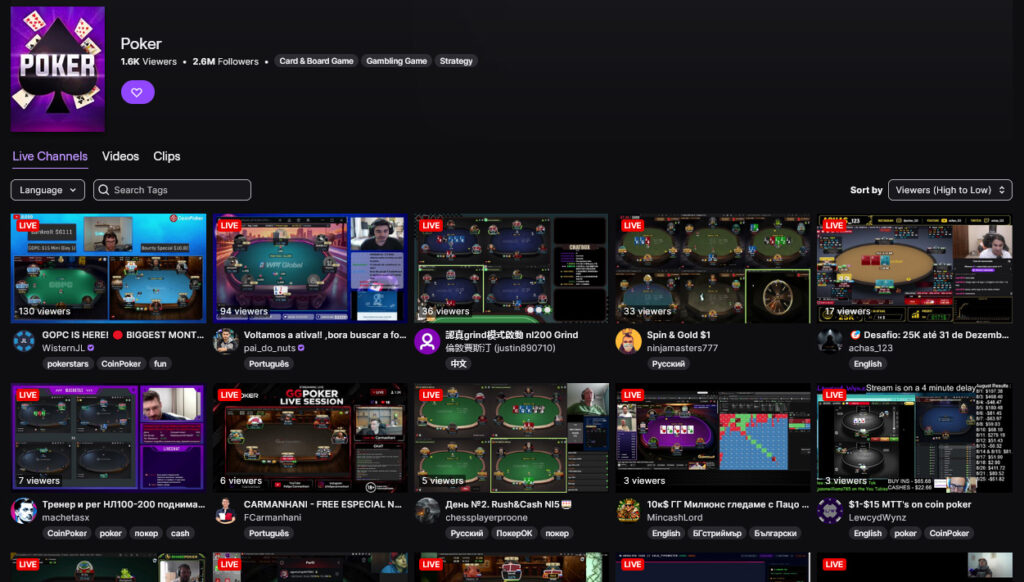 Twitch Poker Category
