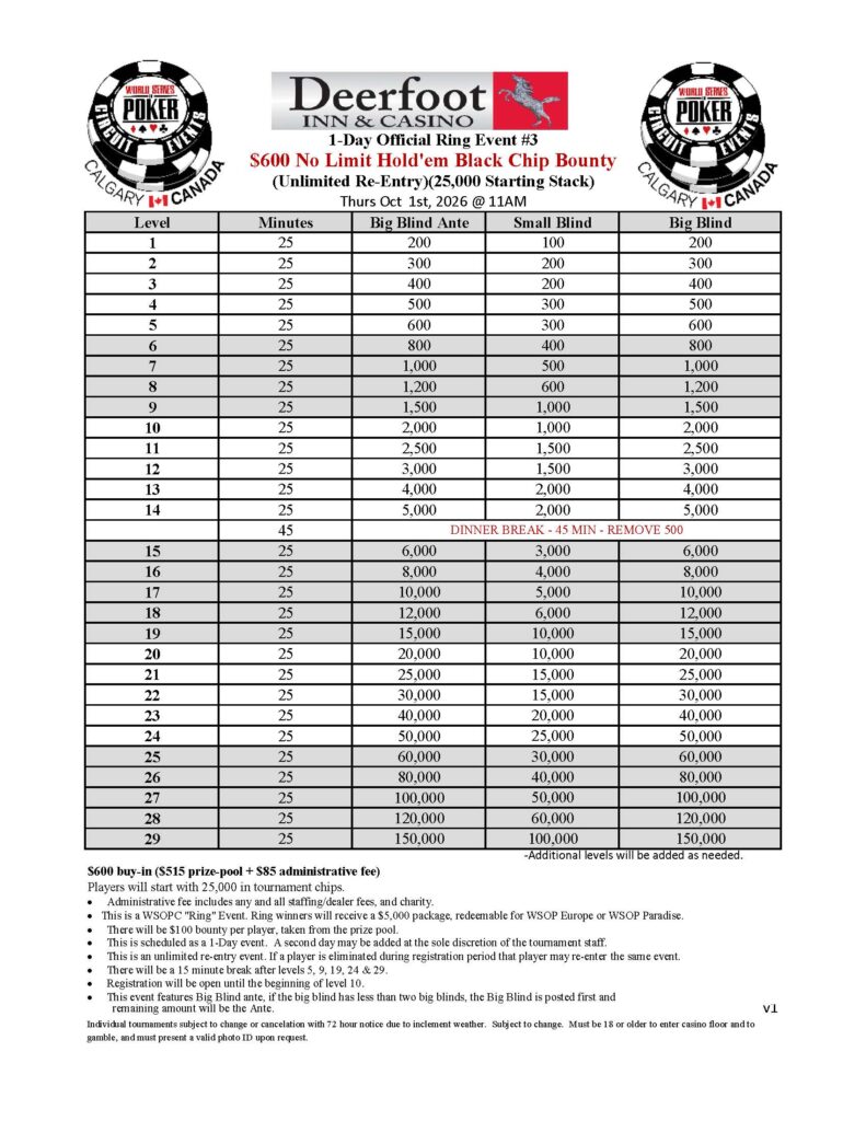 2026 WSOP Circuit Calgary October