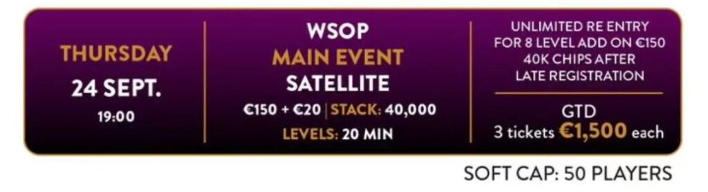 2026 WSOP Circuit Malta Thursday Satellite