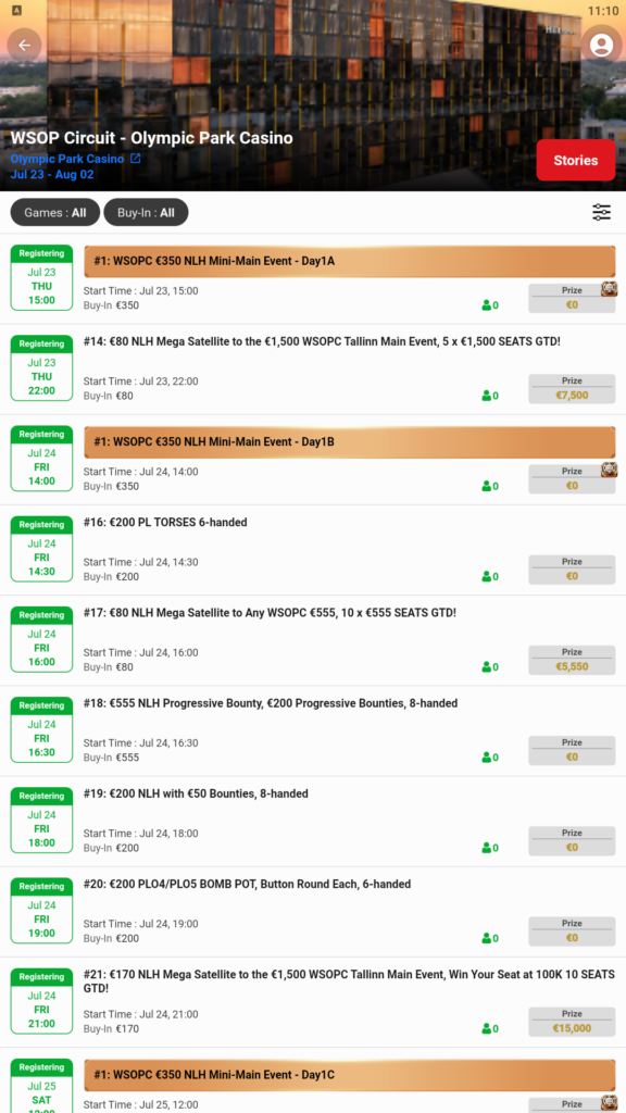 WSOP Live App Tallinn